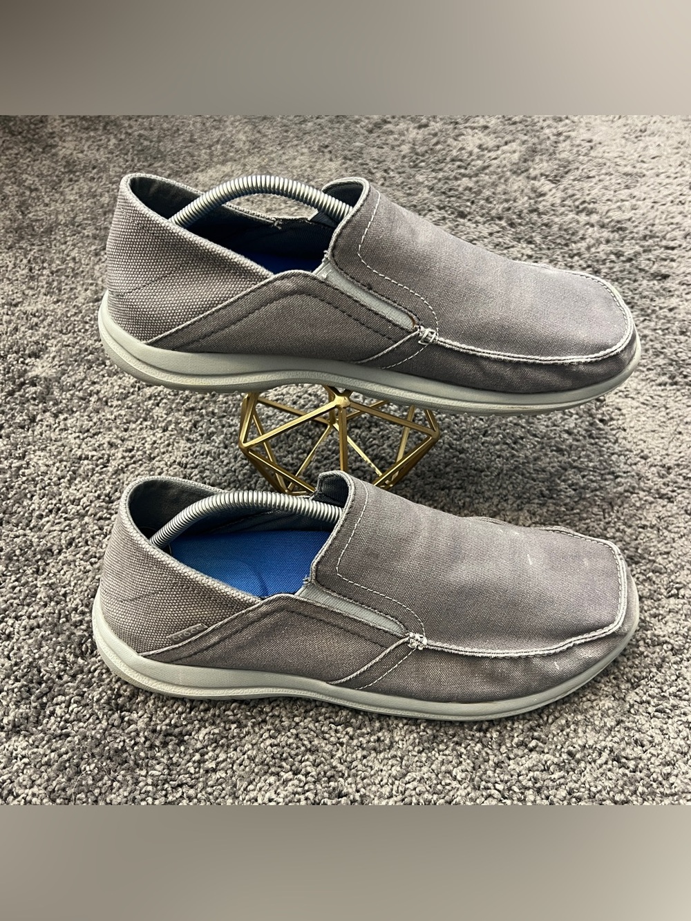 Crocs Santa Cruz Shoes Men’s Size 13M Comfy Gray Dual Comfort Slip On Loafers